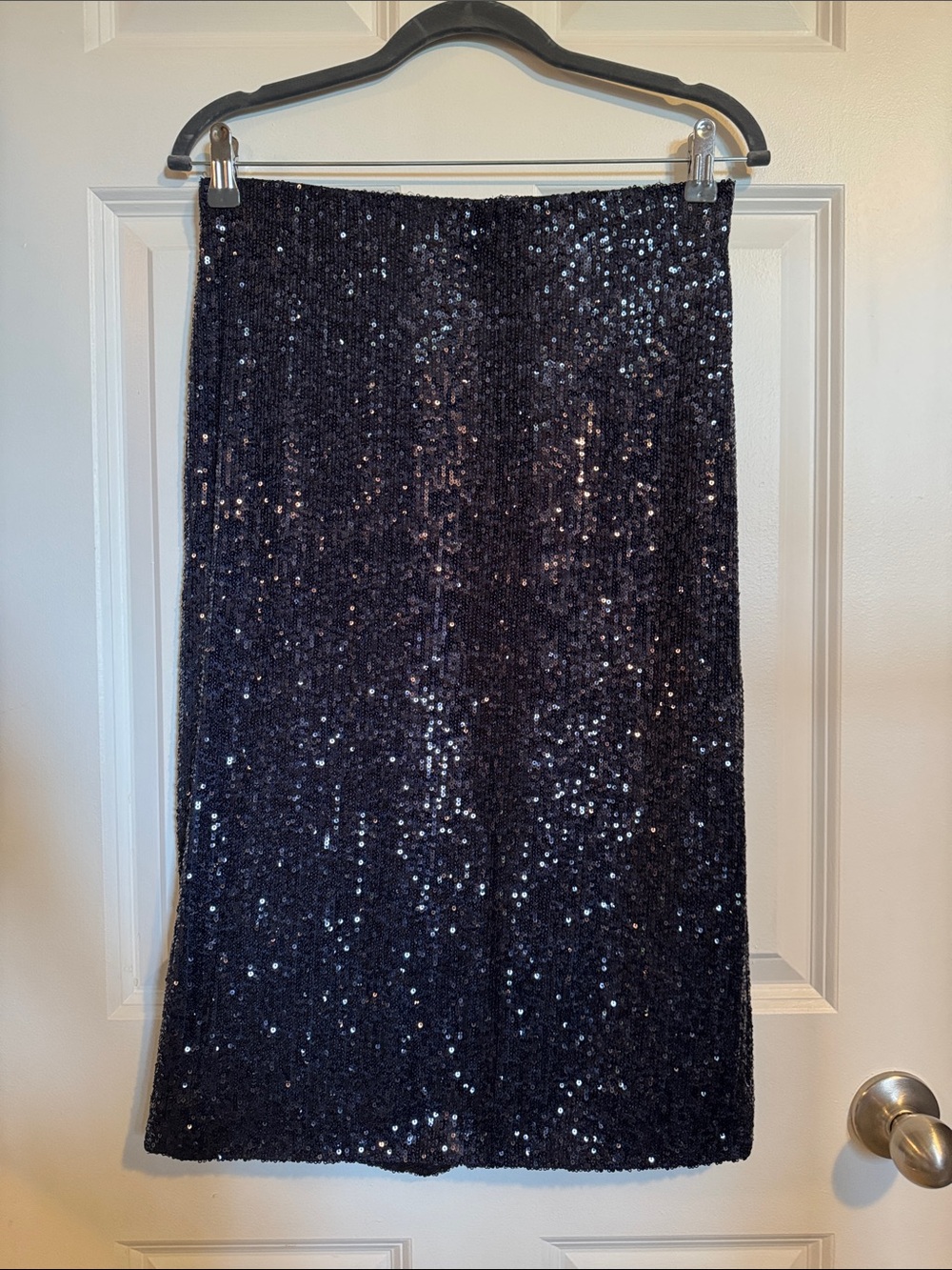DR2 Black Sequin Midi Skirt